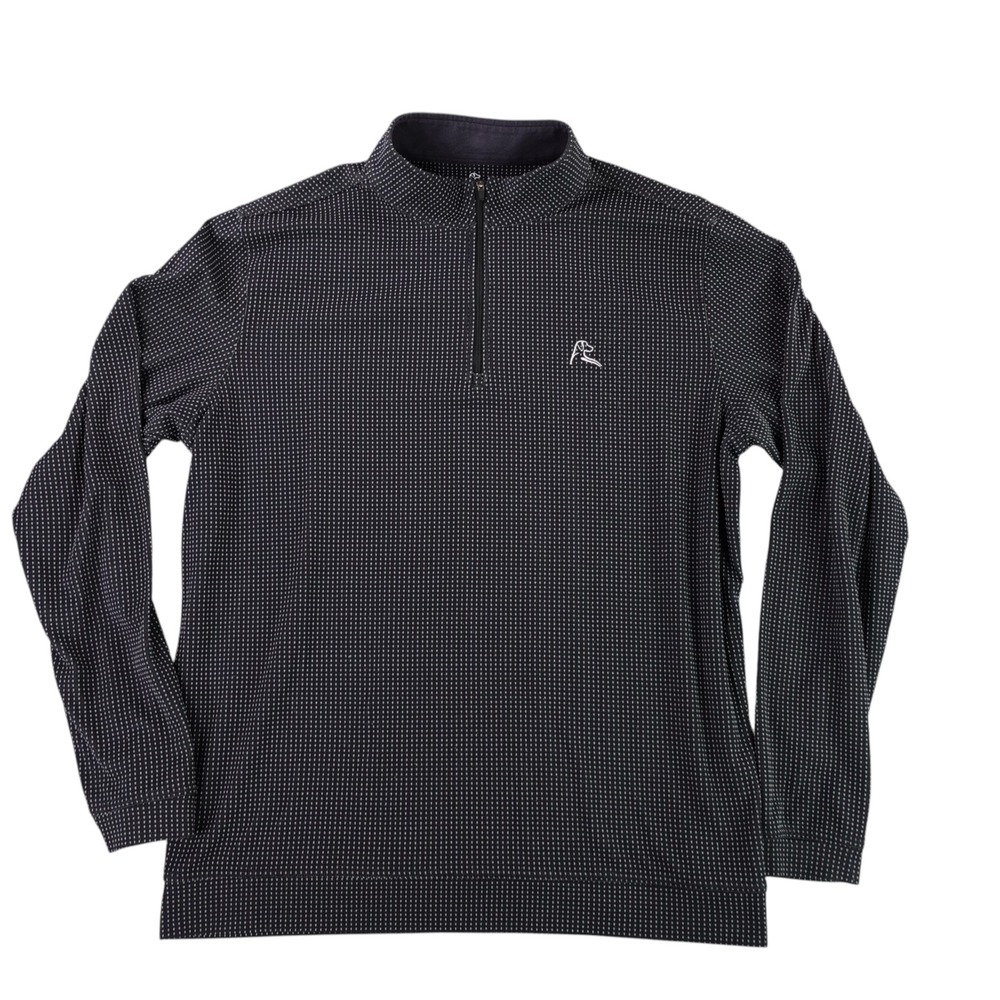 Rhoback Pullover Men Large Black Geometric 1/4 Zip Performance Long Sleeve